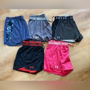 5 women’s Under Armour size large shorts